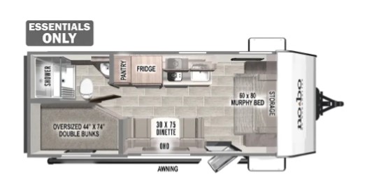 2024 FOREST RIVER NO BOUNDARIES 19.3EO, , floor-plans-day image number 0